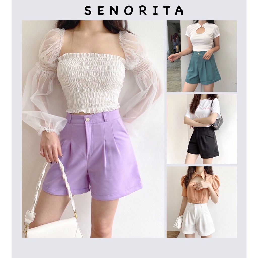 Quần Short Nữ Gập Gấu  Hàng Cao Cấp - Quần Đùi Ống Rộng Nhiều Màu Siêu Đẹp Hàng Cao Cấp