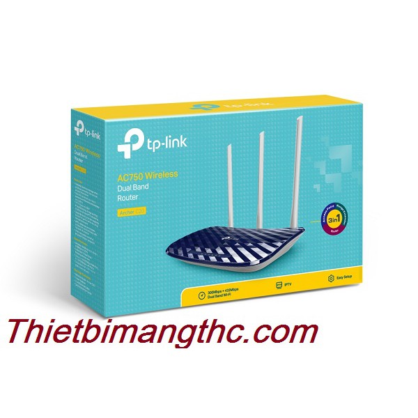 Bộ Phát Wifi 2 Băng Tần TPLink Archer C20 bảo hành 24 Tháng