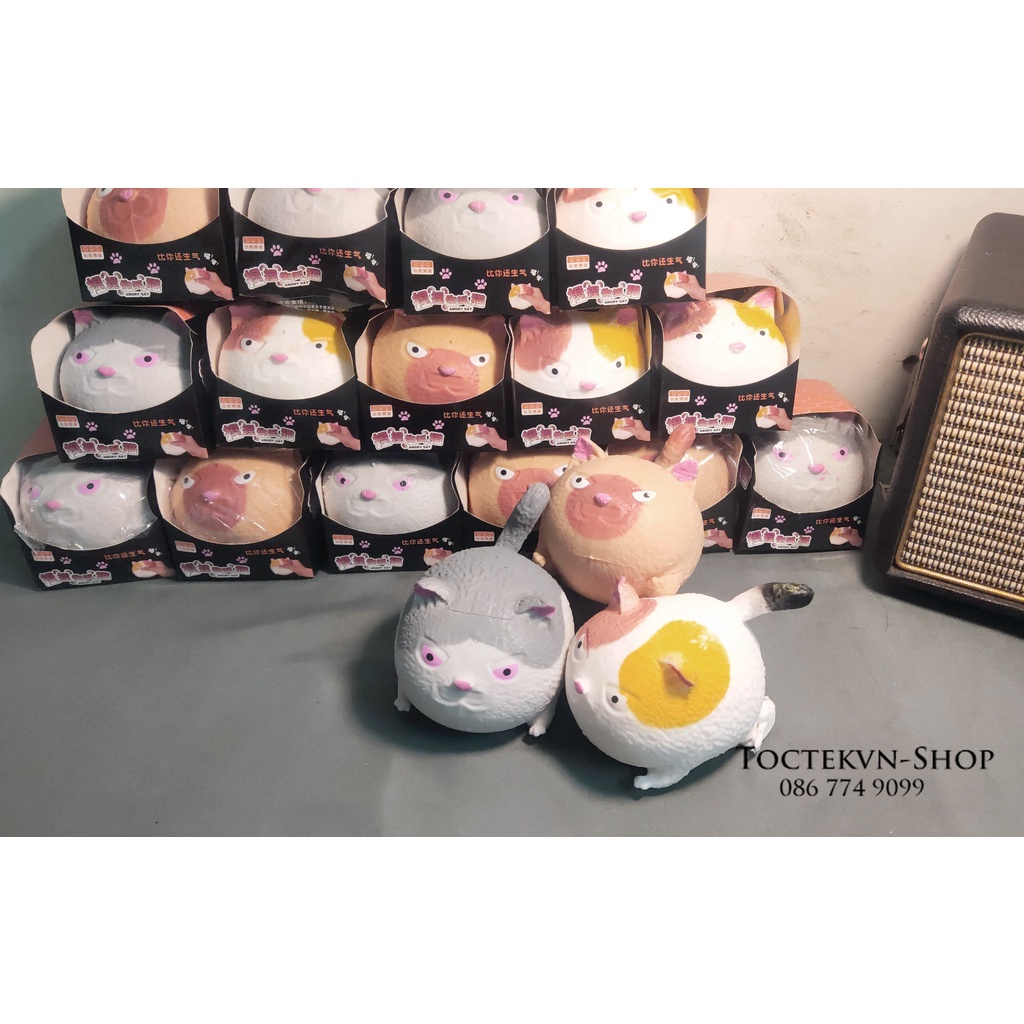 Cỡ vừa- Đồ chơi Chú mèo Mèo silicon giảm stress mèo giận dữ mèo ngây ngô cute