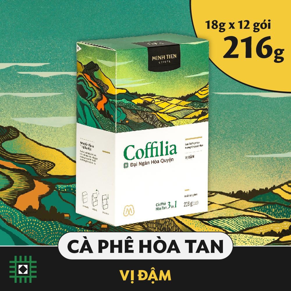 Combo Cà phê hòa tan vị đậm 12 gói + cà phê rang xay 250g