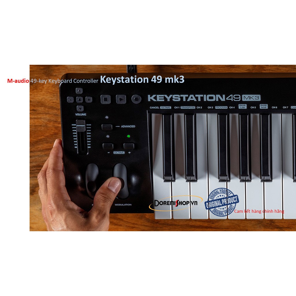 Bàn phím nhạc điện tử thương hiệu M-Audio và tên sản phẩm Keystation 49 mk3