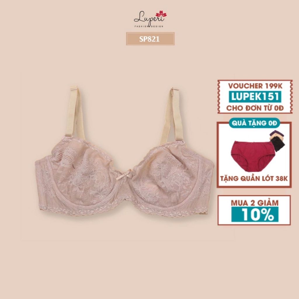Áo Lót Nữ Nâng Ngực Có Gọng Siêu Mỏng Cao Cấp Luperi ren sexy cho ngực to ngực phấu thuật thẩm mĩ SP821
