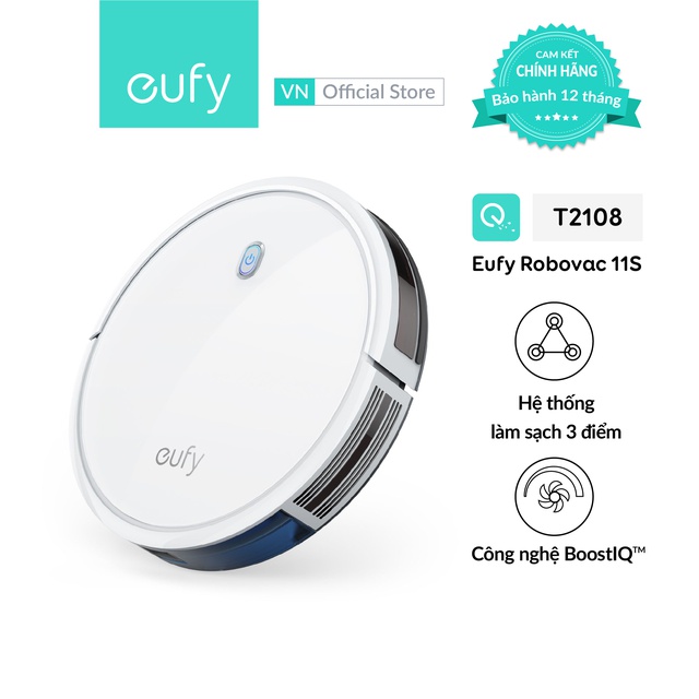 Robot hút bụi EUFY RoboVac 11S - T2108 - Chính hãng Anker - Màu trắng