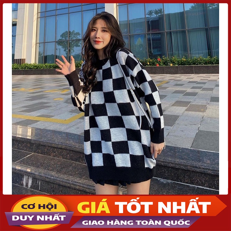 Áo Len Ô Vuông Form Dấu Quần Dày Hàng Loại 1 M1306-Violet