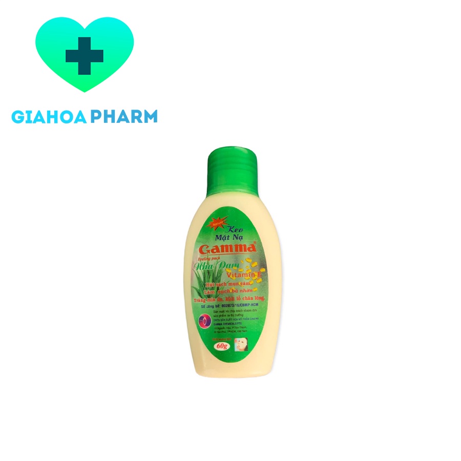 Keo mặt nạ lột mụn Gamma chiết xuất Nha đam, Vitamin E - Hút bẩn, lông tơ, tế bào chết, sạch mụn cám mũi, cằm, da mặt