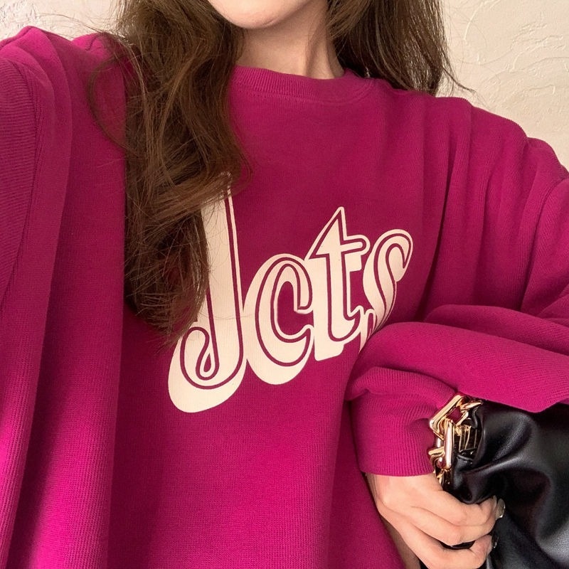 Áo nỉ dài tay cổ tròn in chữ thiết kế mới thời trang mùa thu đông dành cho nữ