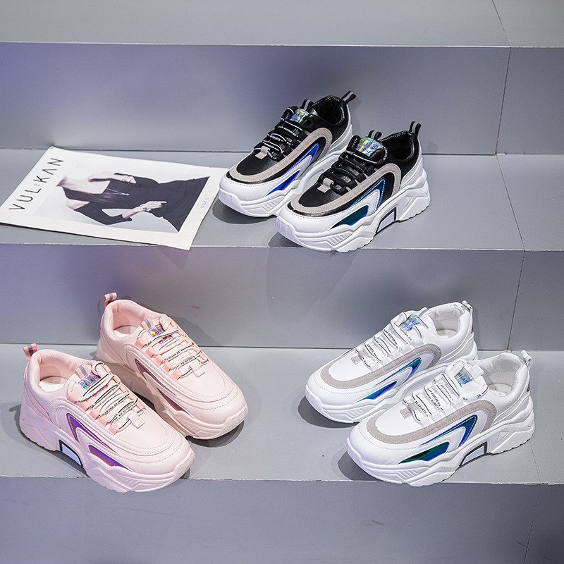 Giày thể thao nữ Phản quang, Clunky Sneaker, 💥Phong cách Hàn Quốc 2020 mẫu mới😍 3 màu có sẵn (D203) | BigBuy360 - bigbuy360.vn