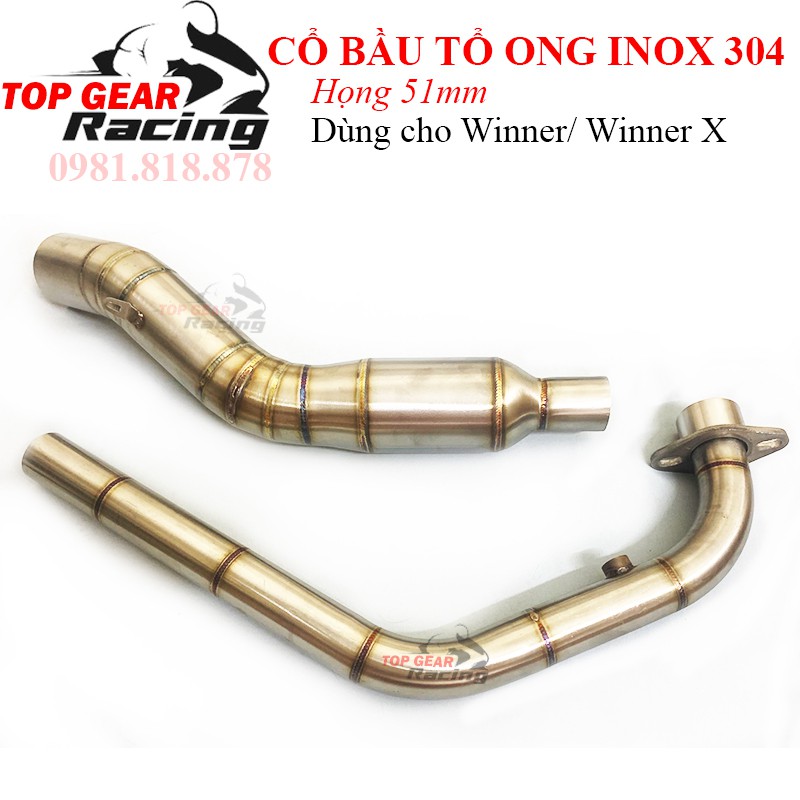 Cổ Pô Winner, Winner X - Bầu Tổ Ong - inox 304, Lắp NHƯ ZIN <TOPGEAR>