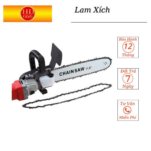 Bộ lam cưa xích gắn máy mài - Đầu chuyển đổi máy mài thành máy cưa Hàng Loại 1