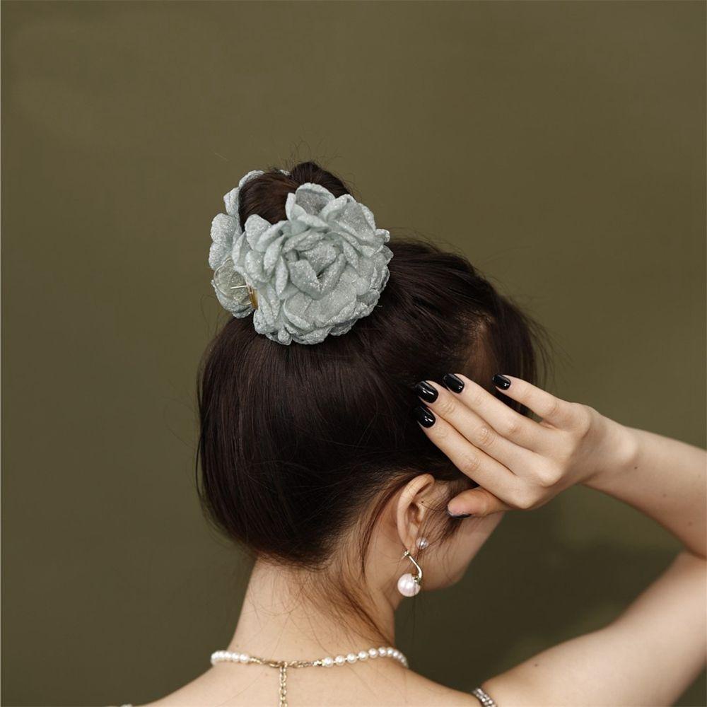 Kẹp Tóc Hình Hoa Hồng Bằng Vải VANES1 Dễ Thương Xinh Xắn Dành Cho Nữ