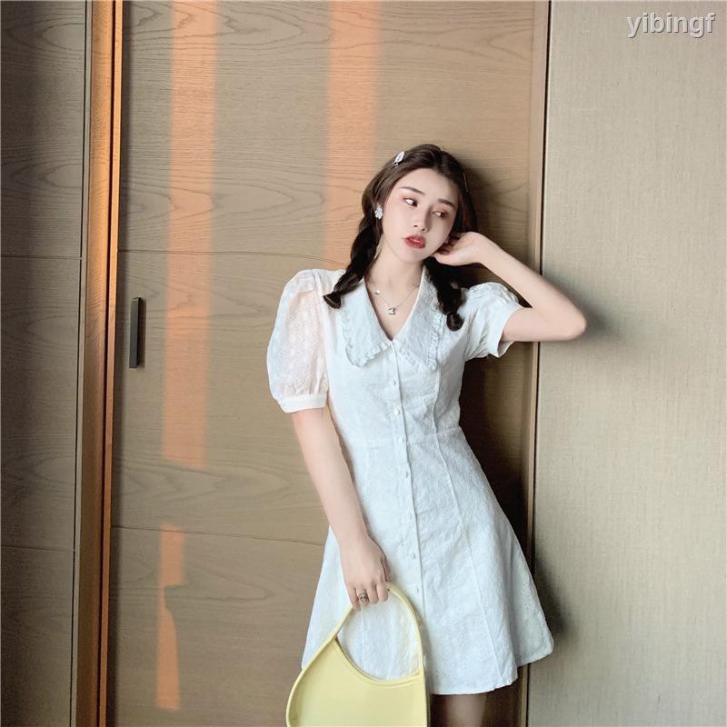 Đầm Ngắn Tay Phồng Cổ Chữ V Phối Ren Xinh Xắn Dành Cho Nữ 2020 | BigBuy360 - bigbuy360.vn