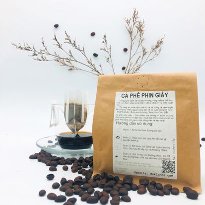 Cà phê phin giấy robusta arabica rang xay nguyên chất tiện lợi , phin pha cà phê gói 10 phin