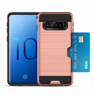 Ốp Điện Thoại Kiểu Giáp Có Ngăn Thẻ Dành Cho Samsung Galaxy S10 Plus S10E Note 9 8 7