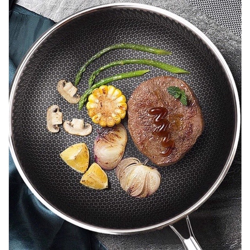 CHẢO CHỐNG DÍNH CHẢO VÂN TỔ ONG SÂU LÒNG SIZE 32 CM HÀNG CAO CẤP