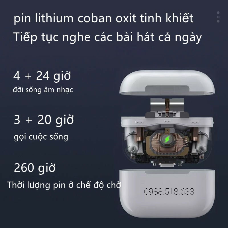 Tai nghe bluetooth không dây Inpods Pro 4 TWS cảm ứng điều khiển cảm biến âm thanh HIFI cho Android iOS Hàng Xịn