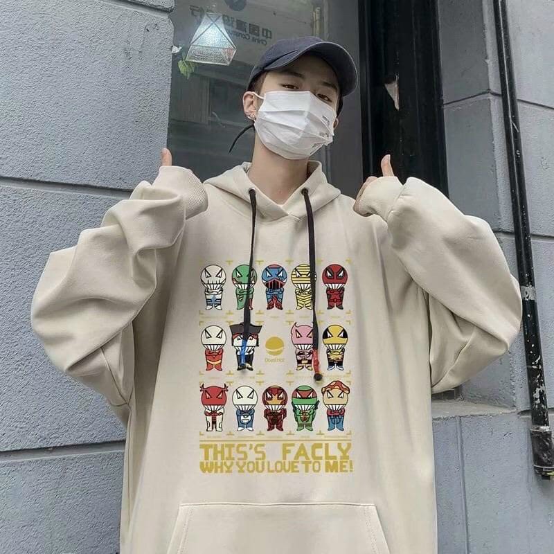 Áo hoodie Nam nữ có nón chất liệu vải da cá dáng rộng oversize phong cách Hàn Quốc TP050