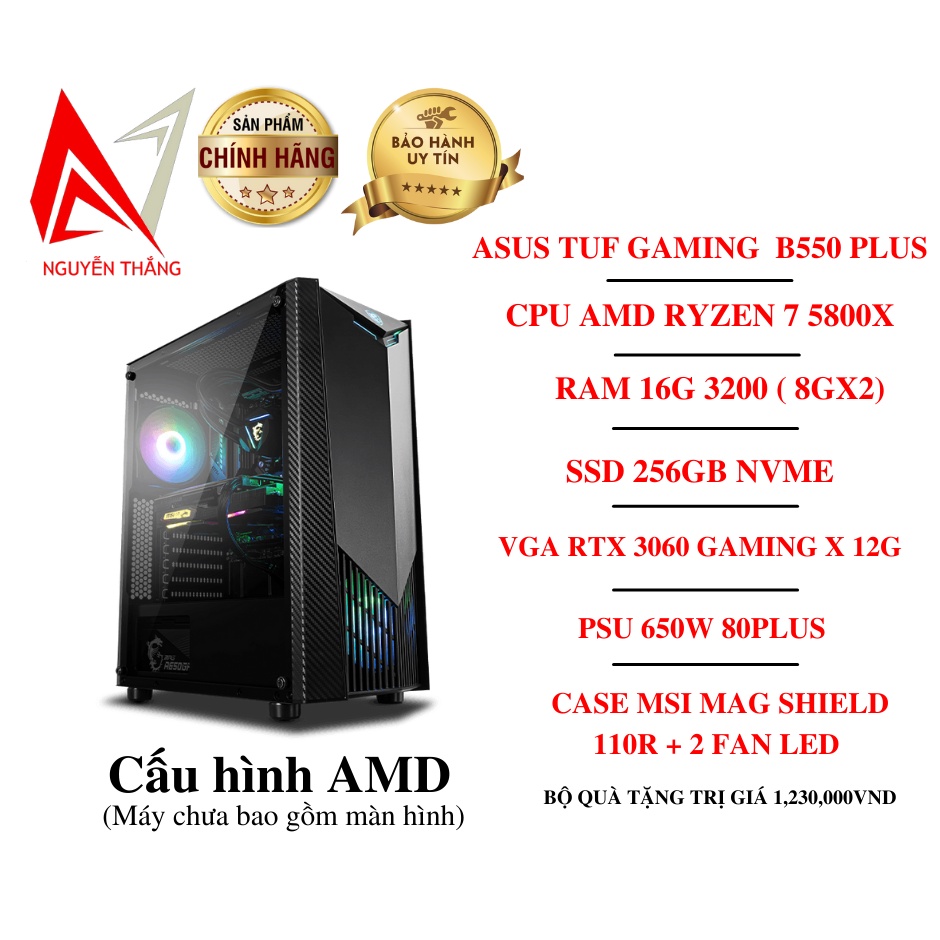 Thùng PC GAMING VIP ( B550 - R7 5800X - RTX 3060 12G ) NEW