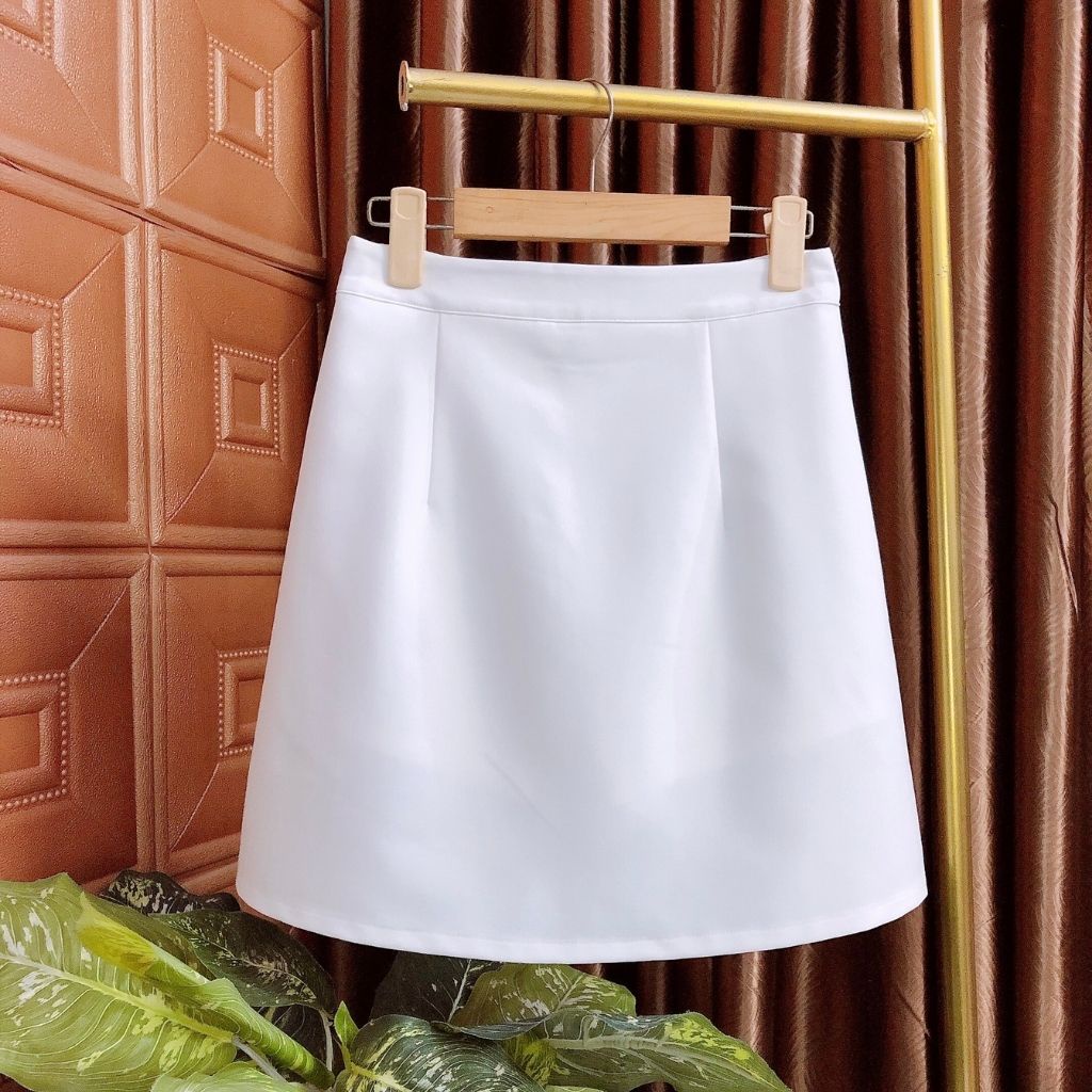 Chân váy công sở dáng chữ A lưng cao, chất cotton lạnh dày dăn, mịn mát, co giãn, không nhăn | BigBuy360 - bigbuy360.vn
