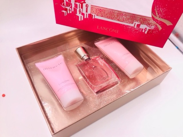 Set Nước hoa Nữ Lancome Miracle 30ml kèm lotion và sữa tắm