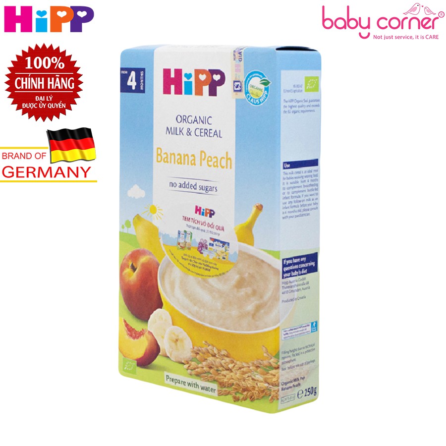 [Date T12/2022] Bột Ăn Dặm HiPP Banana Peach - Chuối Đào Cho Bé Từ 4 Tháng