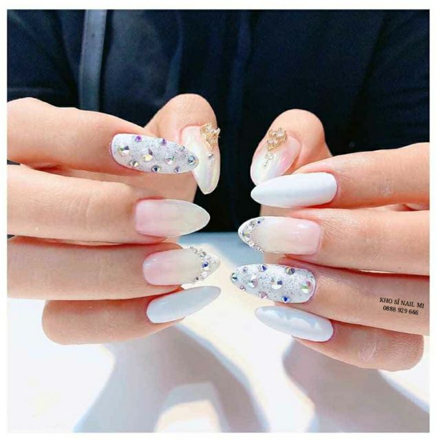 Set 3 viên charm Hàn Quốc cao cấp - charm trang trí móng tay sang chảnh tiểu thư không xỉn màu