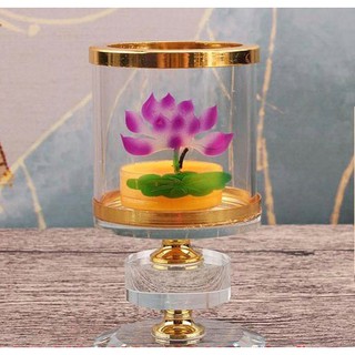 CHÂN NẾN HOA SEN PHA LÊ