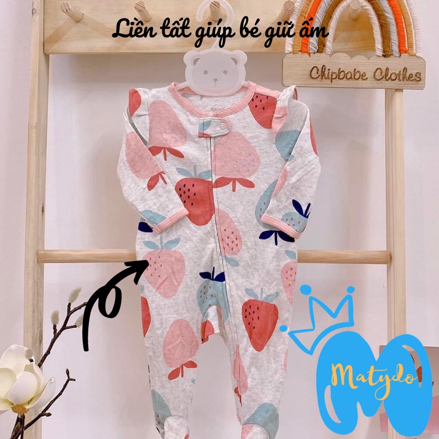 Body cho bé dài tay MATYDO sleepsuit phong cách Hàn cho trẻ sơ sinh bộ đồ liền thân từ 0 đến 12 tháng