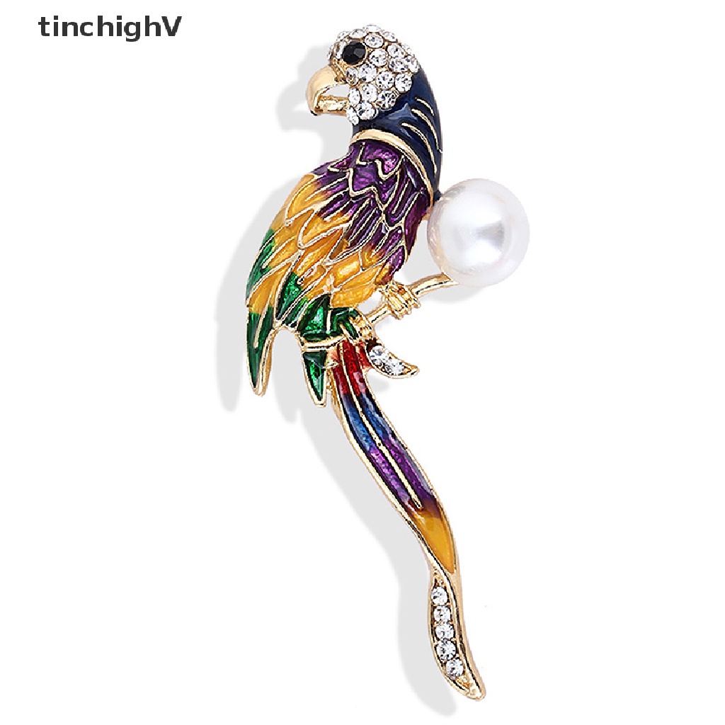 Ghim Cài Áo Hình Chú Vẹt Tráng Men Thời Trang Cho Nữ