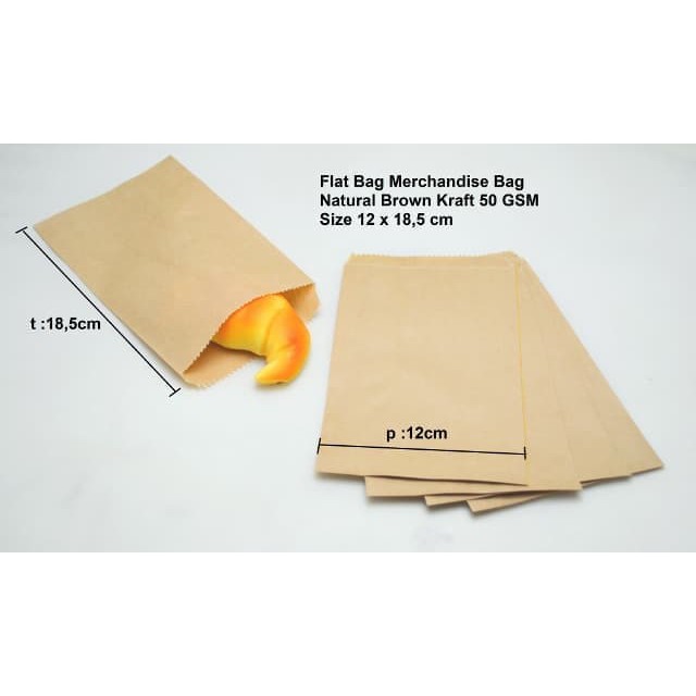 Set 100 Túi Giấy Kraft Màu Nâu Nhập Khẩu Từ Nhật Bản Kích Thước 12x18.5cm