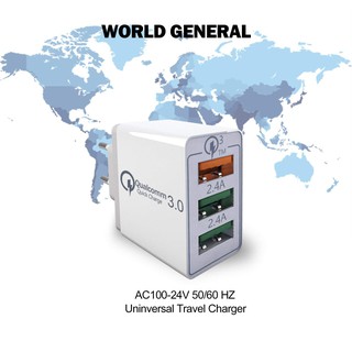 Củ sạc Qualcomm sạc nhanh với 3 cổng USB