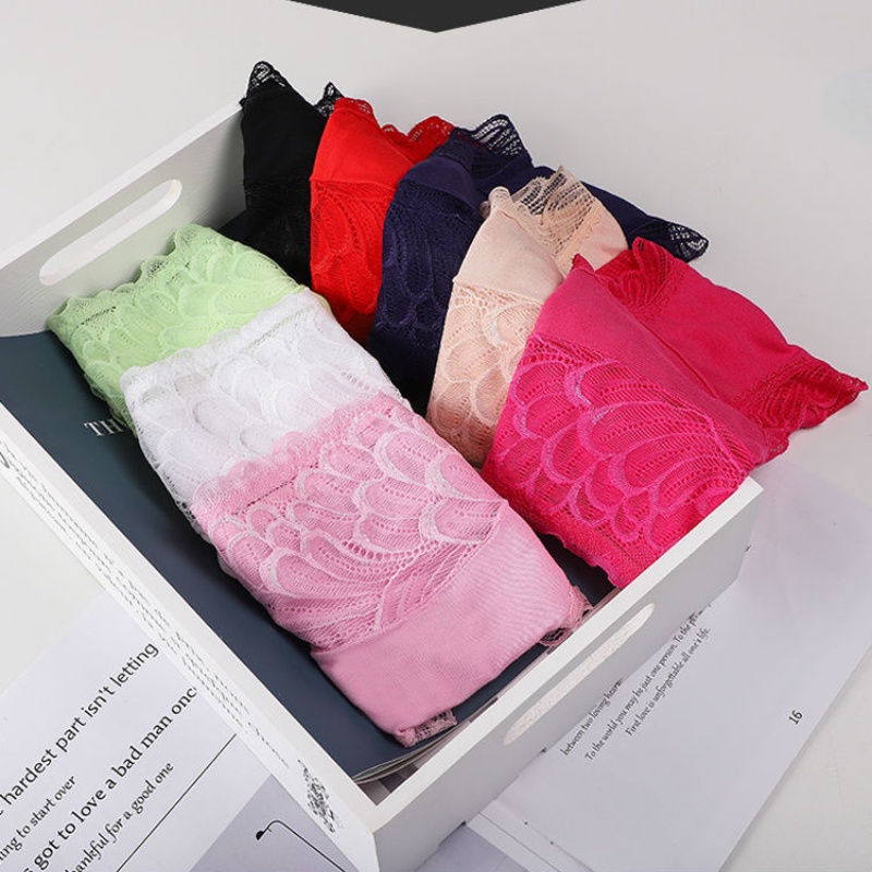 Quần Lót cotton Phối Ren Không Đường May Lưng Vừa Quyến Rũ Cho Nữ