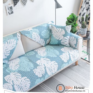 THẢM LÓT - TRẢI SOFA LÁ TRẮNG XANH