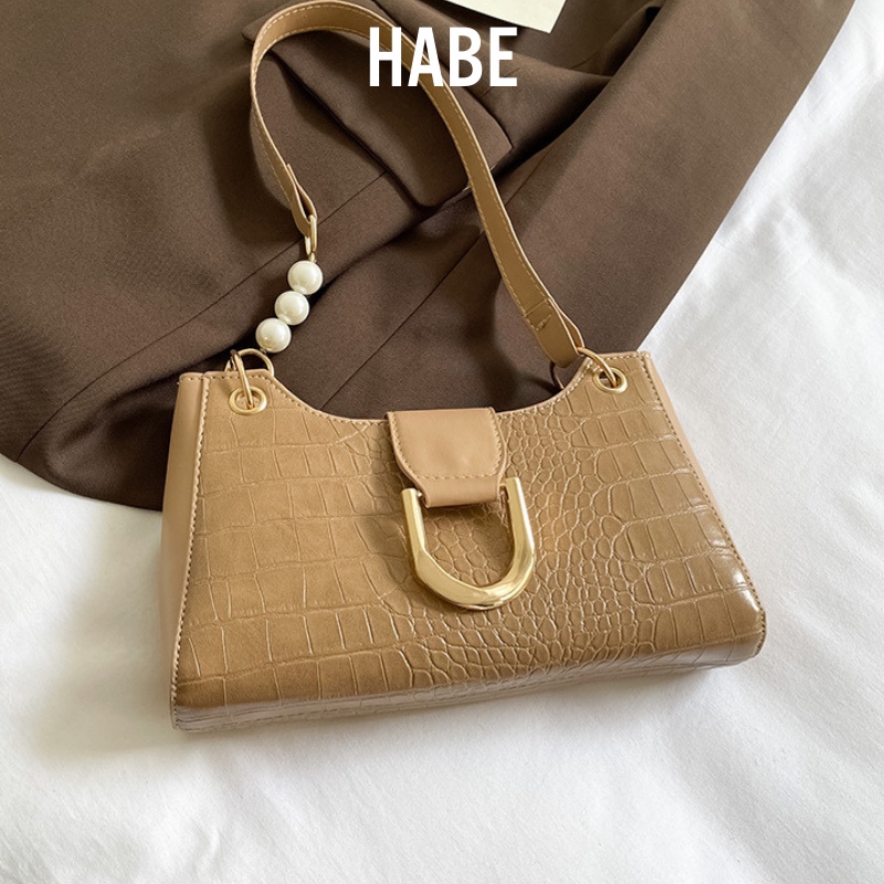 Túi xách nữ kẹp nách Hàn Quốc đẹp nhỏ gọn vân cá sấu HABE TX02