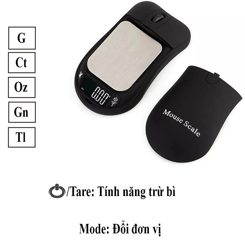 Cân Tiểu Ly Điện Tử Mini 200g 0.01 Hình Chuột Máy Tính Nhỏ Gọn Chính Xác Cao ( Bảo Hành 1 Năm ) TBE Shop