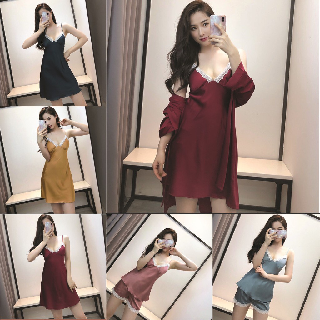 Váy Ngủ 2 Dây HISEXY Chất Lụa Satin Cao Cấp Mặc Nhà Đủ Size Dưới 85Kg MD31 | BigBuy360 - bigbuy360.vn