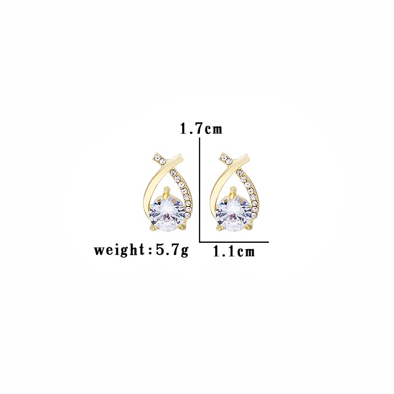 Bông tai mạ bạc 925 hình chữ X đơn giản phong cách Hàn Quốc cho nữ