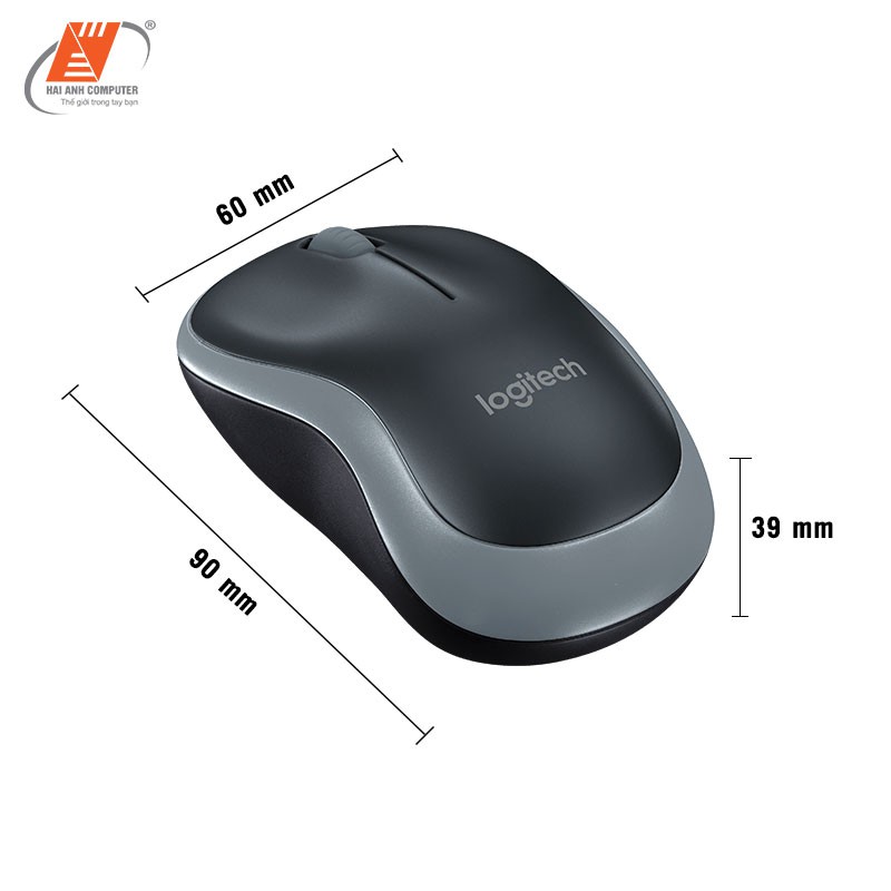 Chuột máy tính không dây Mouse Logitech Wireless B175 | Tốc độ kết nối 2.4 Ghz - USB - Hàng chính hãng