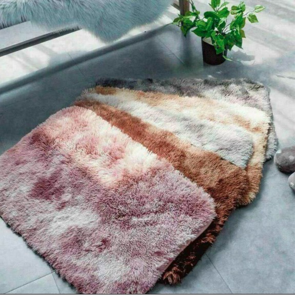 Thảm Lông Loang Chùi Chân Trang Trí Nhiều Màu Đẹp Kích Thước 40 x 60