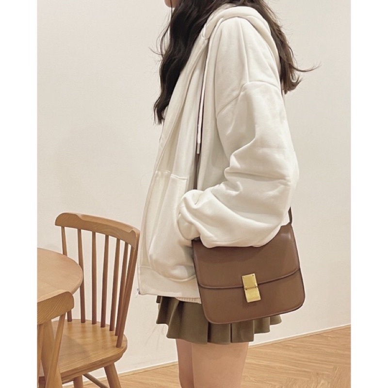 Áo khoác nỉ hoodie lót bông fom rộng tay bồng hàng chuẩn l1