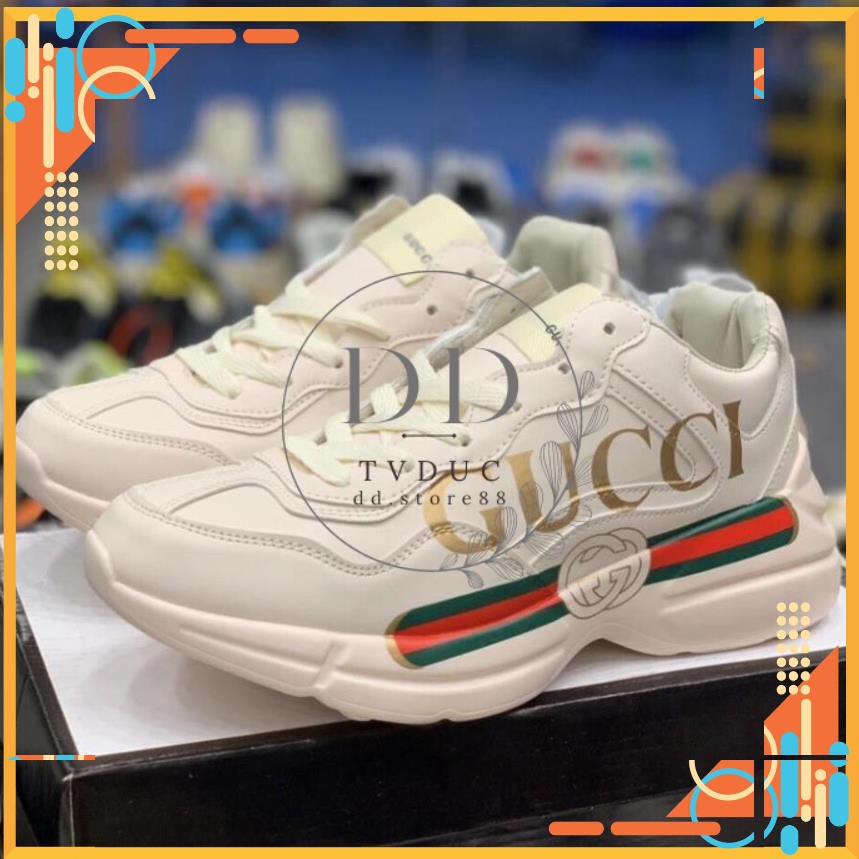 Giầy Thể Thao Unisex , Giầy GUCCI Kẻ Ngang Tăng Chiều Cao