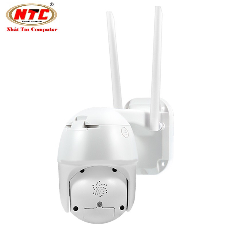 Camera IP Wifi Ngoài trời Siepem S6820 Plus PTZ 2 Râu FullHD 1080P 4 LED trợ sáng, 4 LED hồng ngoại, xoay 365 độ (Trắng)