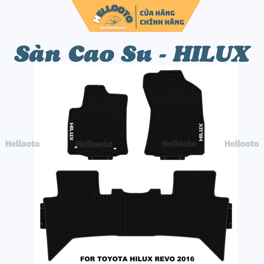 Thảm Lót Sàn Cao Su Xe Toyota HILUX Màu Đen Hàng Cao Su Đúc Ko Mùi Chuẩn Form xe dễ dàng vệ sinh lau rửa