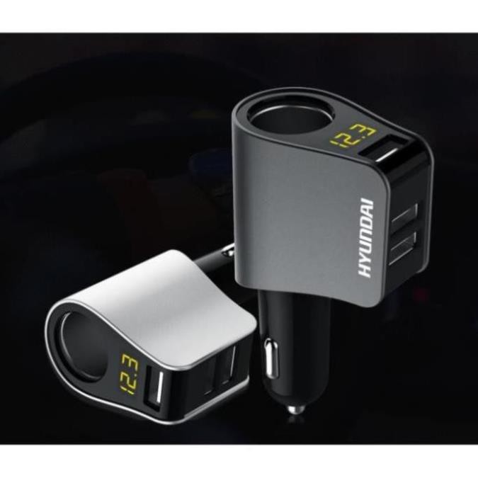 Tẩu Sạc nhanh  ô tô, xe hơi Hyundai⚡️HÀNG CHÍNH HÃNG⚡️ 1 Tẩu Tròn (3 USB Nhỏ) - Có đèn led báo điện áp