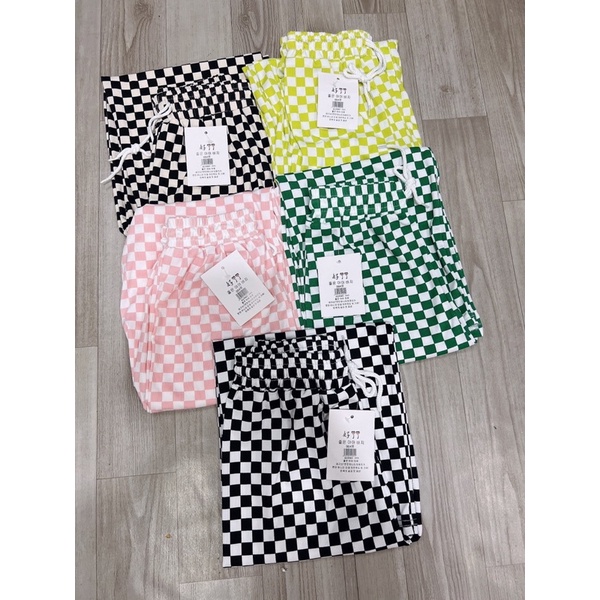 Quần Suông Kẻ Ô Dáng Rộng 5 Màu Cá Tính