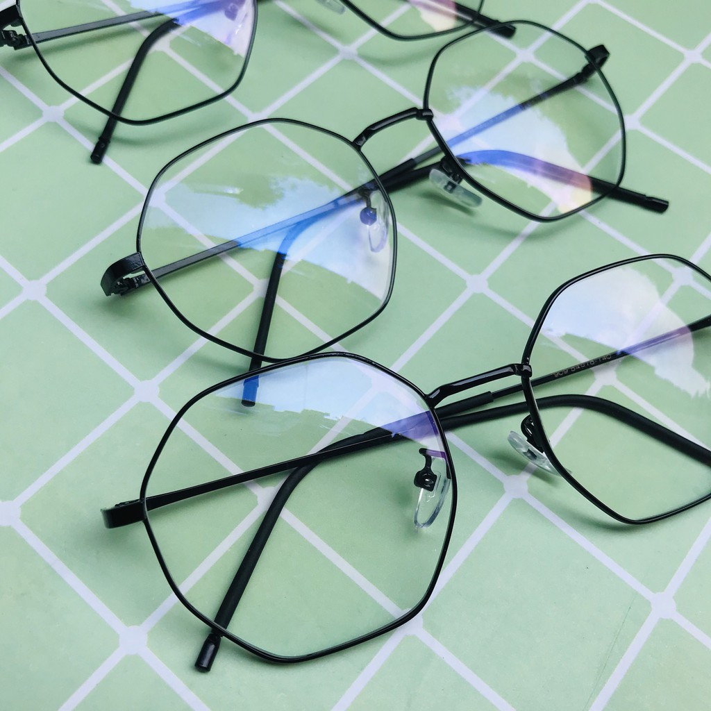 Kính mắt đa giác không độ chống bụi thời trang nam nữ