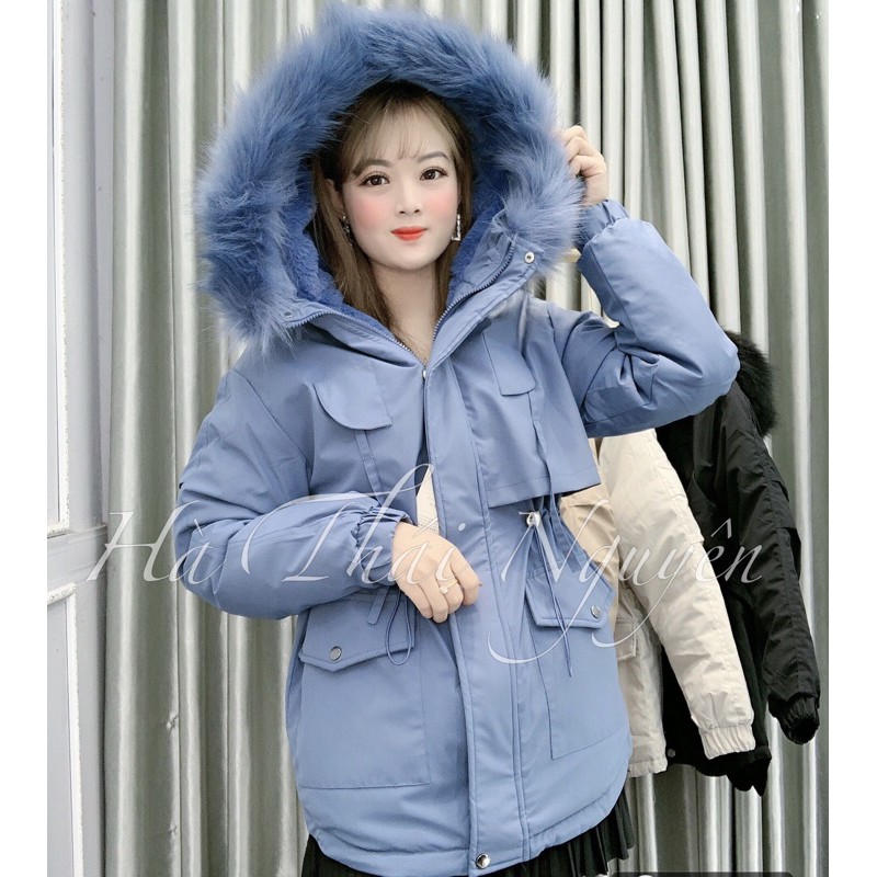 Áo phao đại hàn lót lông Quảng Châu - Ảnh thật + Video