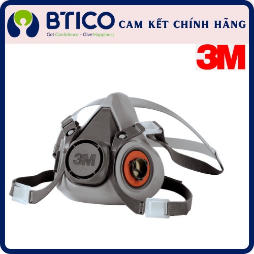 Mặt nạ phòng độc nữa mặt 3M 6100/6200 gọn nhẹ, loại dùng chung hai phin lọc, chống bụi - dùng phun sơn chống hóa chất.