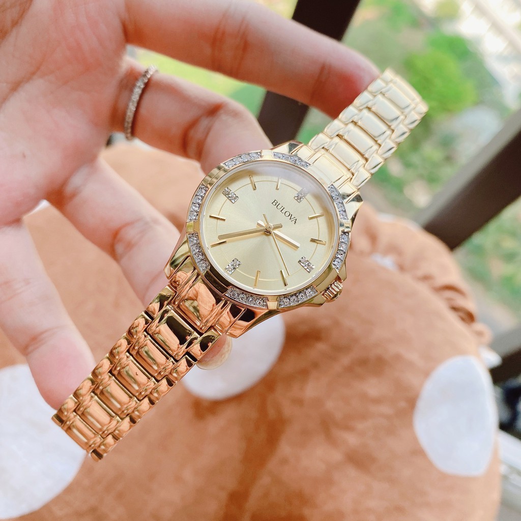 Đồng hồ nữ chính hãng Bulova 98L220 - Máy Quartz pin - Kính cứng