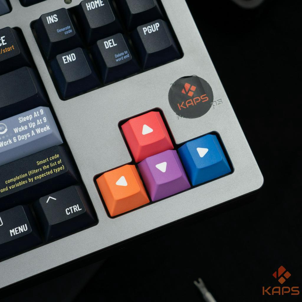 Keycap Programmer Dark Theme nhựa PBT profile Cherry in dyesub 129 nút cho bàn phím cơ layout 108/104/98/87/75/68/64/61