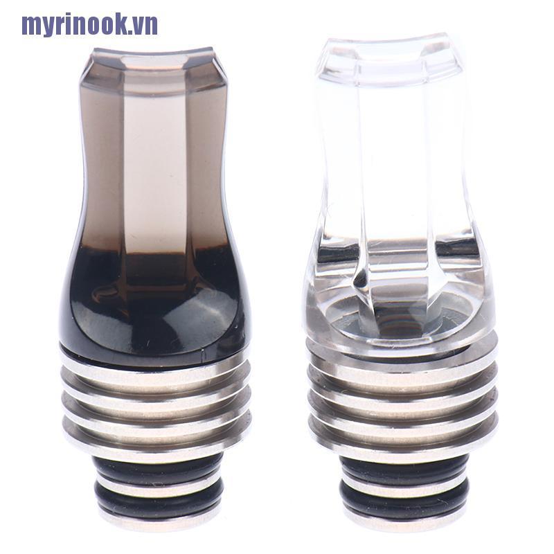 <rinook>1Pc 510 Drip Tip Acrylic And Stainless Steel Flat Mouth Drip Taste Type Drip Tip